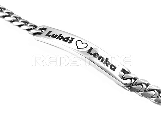 Oceľový náramok s gravírovaním